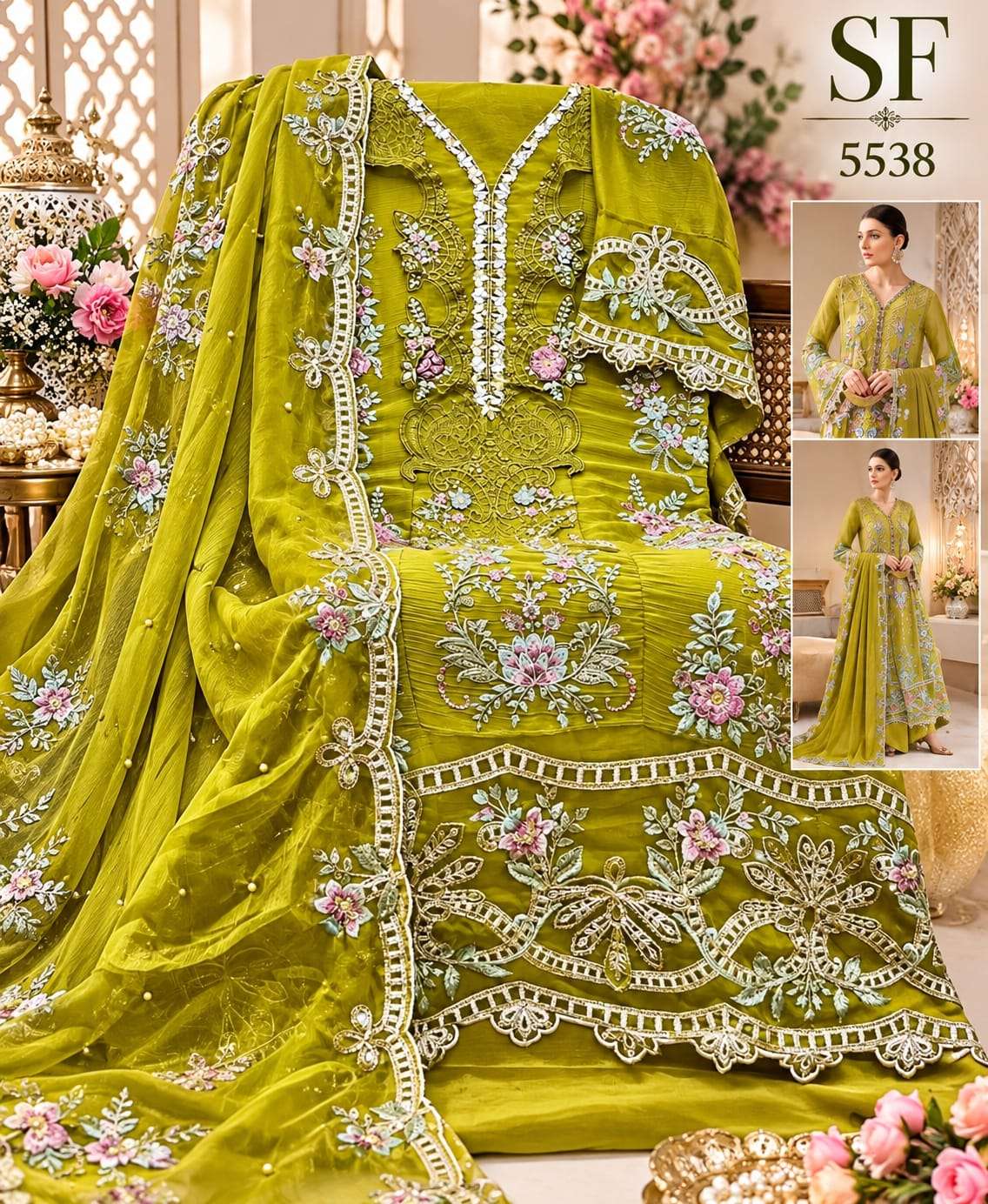 SHREE FABS SF 5538 COLOR HEAVY WORK AND DARK COLOR PAKISTANI DRESS BUY EID MORE TIME